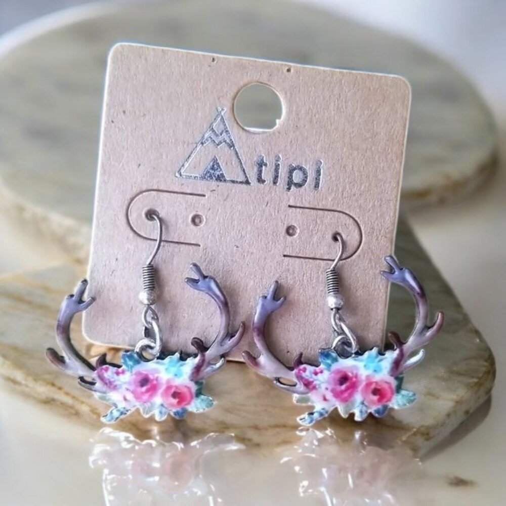 Floral Antler Earrings